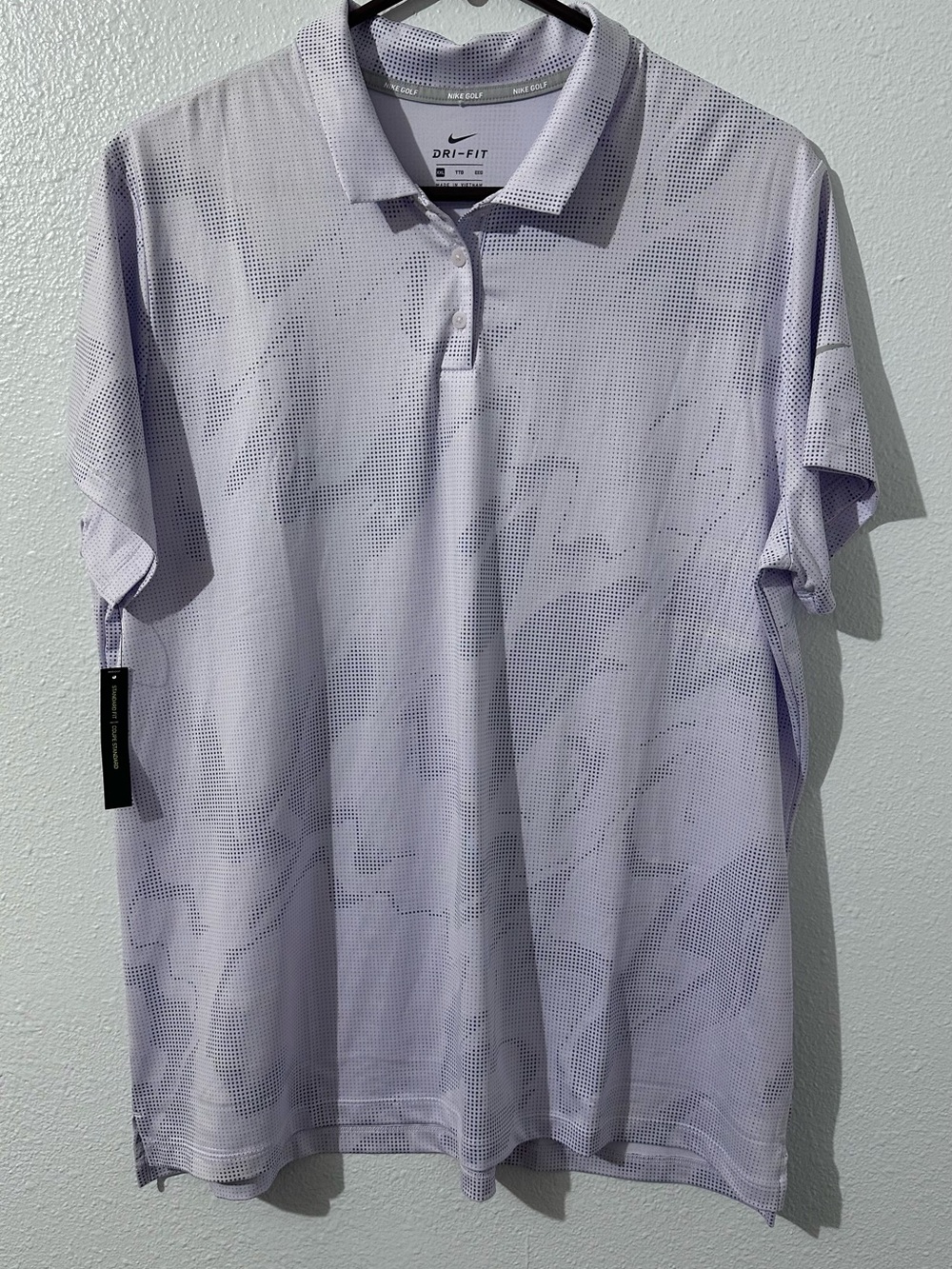 NWT Nike Golf Dri-Fit Men’s 2XL Light Purple Polo Shirt Athletic Outdoors